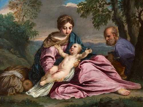 "The Holy Family: Rest During the Flight into Egypt"